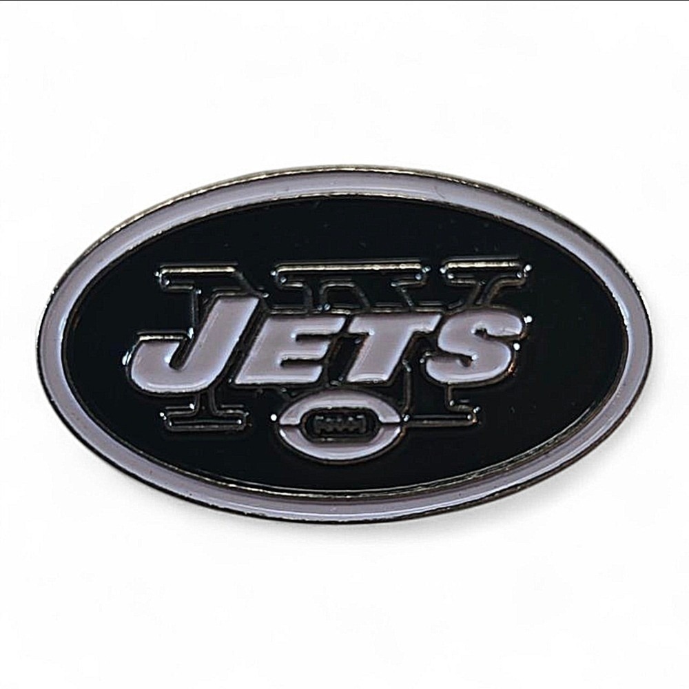 NEW YORK JETS NFL Oval Pin Logo Collector Enamel Green White Unisex‎ Butterfly